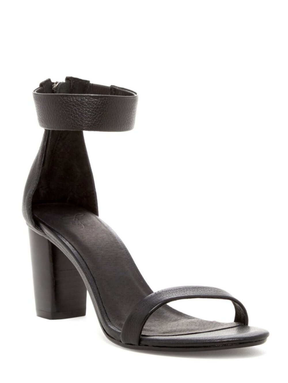 $320 JOIE LOUEZE ANKLE STRAP HIGH HEEL SANDAL 40 BLACK ZIP BACK GENUINE LEATHER